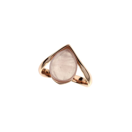 Silver ring with rose quartz