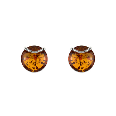 Silver earrings with amber