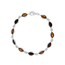 Silver bracelet with amber