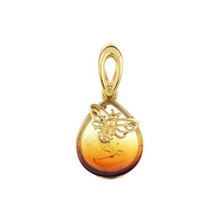 Silver pendant with amber- SUNRISE