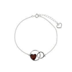 Silver bracelet with amber