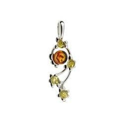 Silver pendant with amber