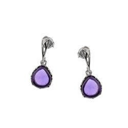 Silver earrings with amethyst