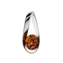 Silver pendant with amber