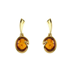 Silver earrings with amber