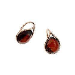 Silver earrings with amber