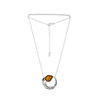 Silver necklace with amber