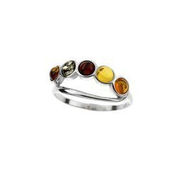 Silver ring with amber