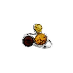 Silver ring with amber