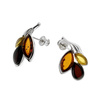 Silver earrings with amber