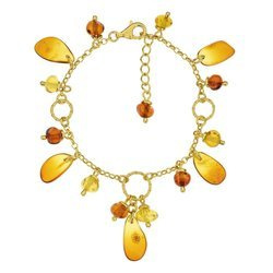 Silver bracelet with amber