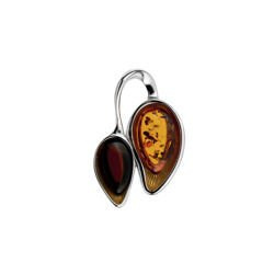 Silver pendant with amber