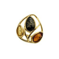 Silver ring with amber