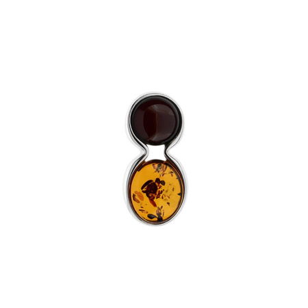 Silver pendant with amber