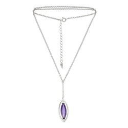 Silver necklace with amethyst