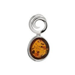 Silver pendant with amber