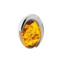 Silver pendant with amber