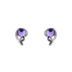 Silver earrings with amethyst