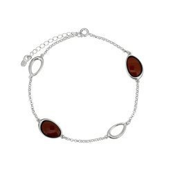 Silver bracelet with amber