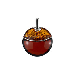 Silver pendant with amber