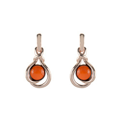 Silver earrings with amber