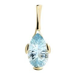 Gold pendant with blue topaz