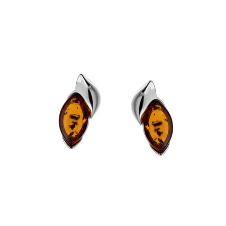 Silver earrings with amber