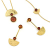 Silver necklace with amber