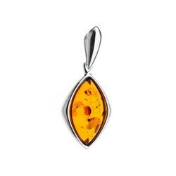 Silver pendant with amber