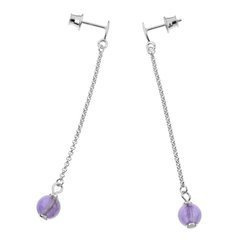 Silver earrings with amethyst