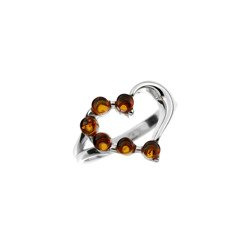 Silver ring with amber