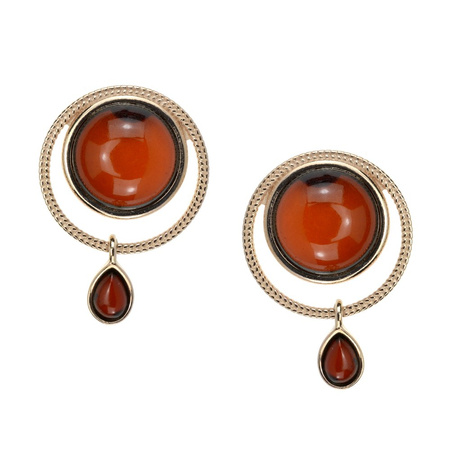 Silver earrings with amber