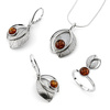 Silver earrings with amber