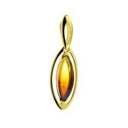 Silver pendant with amber