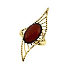 Silver ring with amber