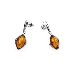 Silver earrings with amber