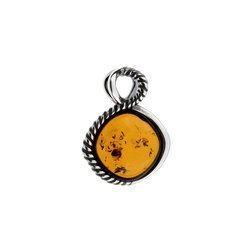 Silver pendant with amber