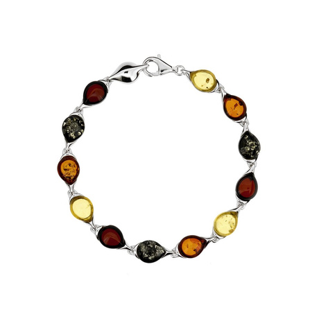 Silver bracelet with amber