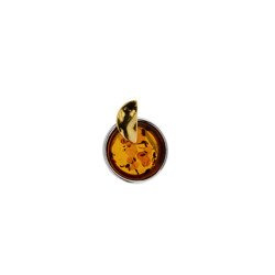 Silver pendant with amber