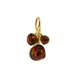 Silver pendant with amber