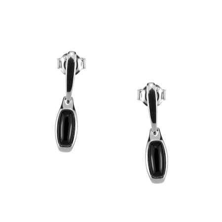 Silver earrings with onyx