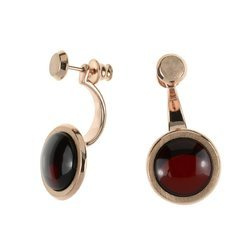 Silver earrings with amber