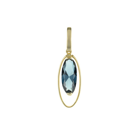 Gold pendant with london blue topaz