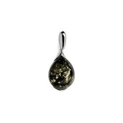 Silver pendant with amber