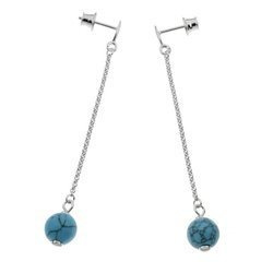 Silver earrings with turquoise