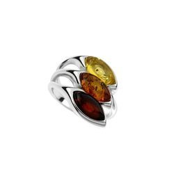 Silver ring with amber