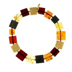 Silver bracelet with amber