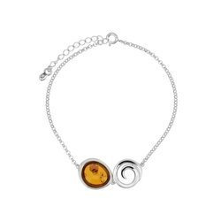 Silver bracelet with amber