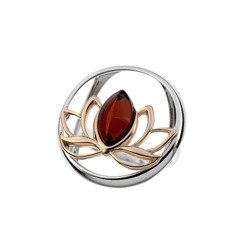 Silver ring with amber