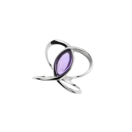 Silver ring with amethyst